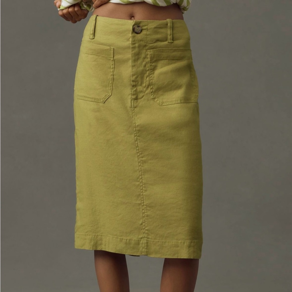 Maeve Olive Midi Skirt